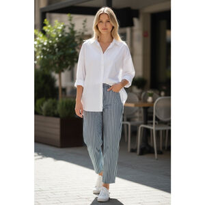 Size 14 Kensie The Allie Blue White Striped Slim Straight High Rise Jeans